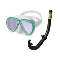 [설맞이 대특가] GULL 만티스 LVR +AR 마스크 + 스노클 세트 - 사무라이 + 블랙/러버 플래시라임