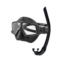 메르노바 프리다이빙 마스크 + 스노클 세트 - 블랙